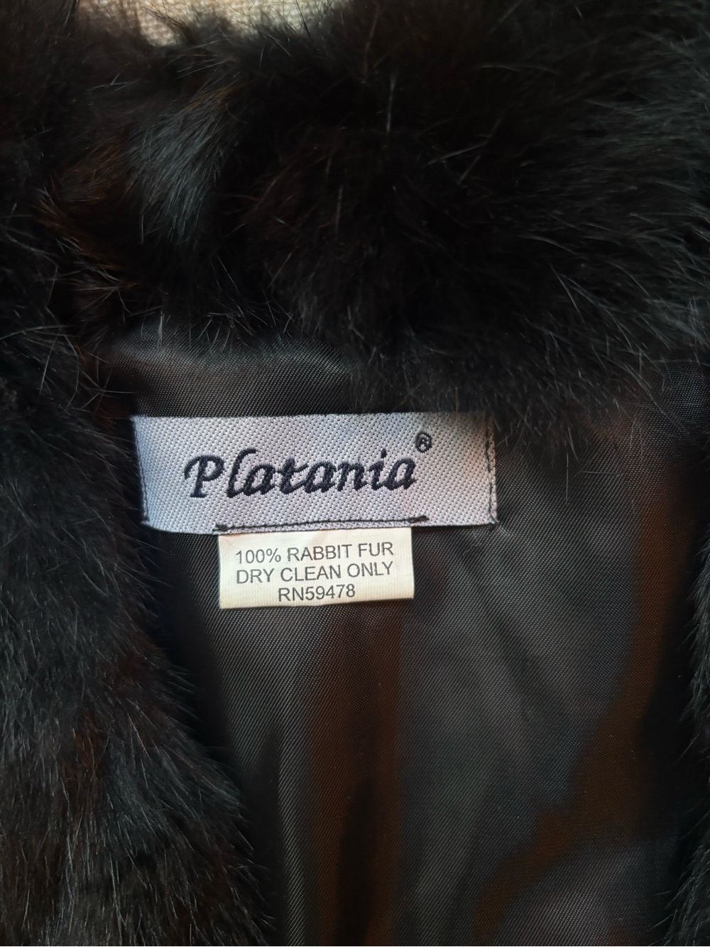Platonia Black 100% Rabbit Fur Cropped Vest Bolero Satin Lined - Picture 2 of 4
